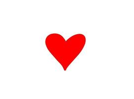 Heart illustration line art for template with black and red color. vector