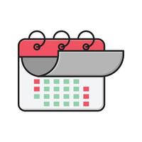 ilustración de vector de calendario en un fondo. símbolos de calidad premium. iconos vectoriales para concepto y diseño gráfico.