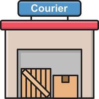 courier building vector illustration on a background.Premium quality symbols.vector icons for concept and graphic design.