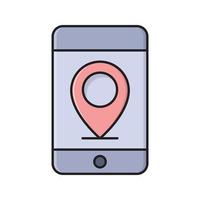 mobile location vector illustration on a background.Premium quality symbols.vector icons for concept and graphic design.