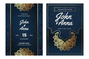 Gradient Gold Moslem Wedding Invitation Template vector