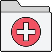 ilustración de vector de carpeta médica en un fondo. símbolos de calidad premium. iconos vectoriales para concepto y diseño gráfico.