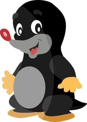 Cute little mole, illustration, vector on white background.