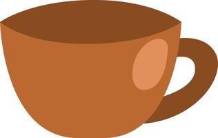 Ceramic coffee cup, illustration, vector on a white background.