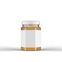 Glass jar with Sauce 3D Rendering photo