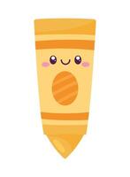 cute crayon kawaii style vector