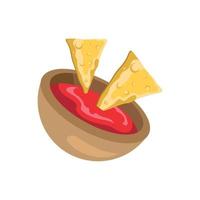 nachos con salsa vector