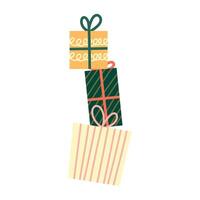 merry christmas gifts presents vector