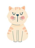 cute little cat seated vector