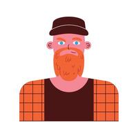redhead man avatar character vector