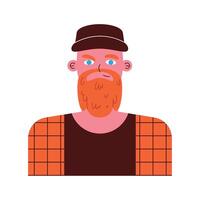 redhead man avatar character vector