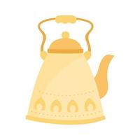 yellow teapot utensil vector