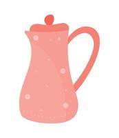 teapot pink utensil vector