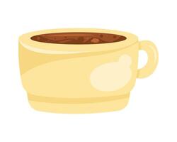 coffee yellow ceramic cup vector