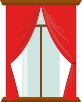 Red curtain, illustration, vector on white background.