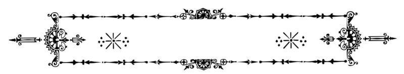 Ornate banner have single line designer pattern, vintage engraving. vector