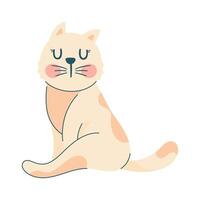 cute little cat relaxing vector