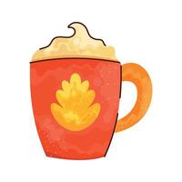 ceramic mug with leaf vector