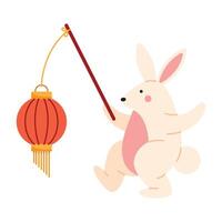 mid autumn rabbit vector