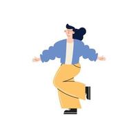 happy woman dancing vector