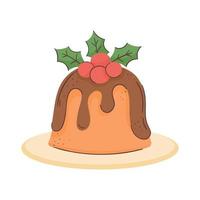 merry christmas sweet pudding vector