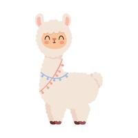 llama perubian with garlands vector