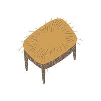 straw cradle nativity element vector