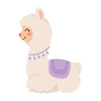 llama peruana con collar morado vector