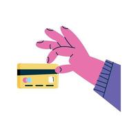 mano con tarjeta de credito vector