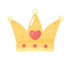 golden crown with heart vector