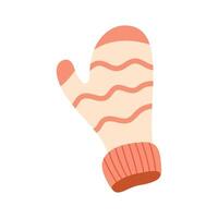 wool glove pink vector