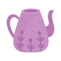 purple teapot utensil vector
