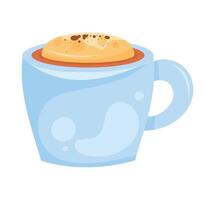 coffee in blue cup vector