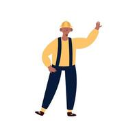 builder with helmet worker vector