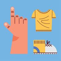 hand index and clothes vector