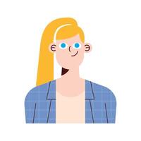 blond woman avatar character vector