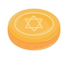 jewish golden coin vector