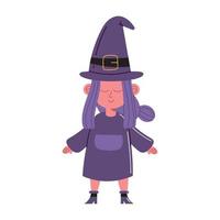 girl with witch disguise vector