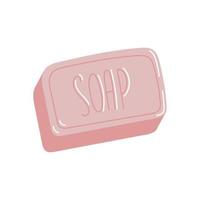 pink soap bar cosmetic product vector