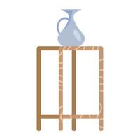 wooden table and teapot vector