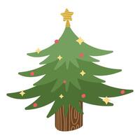 christmas tree decorated vector