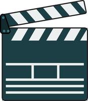 Clapperboard, illustration, vector on white background.