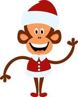 Monkey in red, illustration, vector on white background.