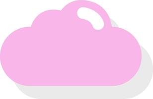 Pink simple cloud, icon illustration, vector on white background