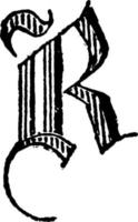 Decorative Letter R, vintage illustration vector