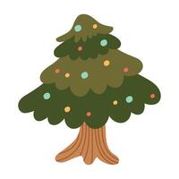 christmas pine with balls vector