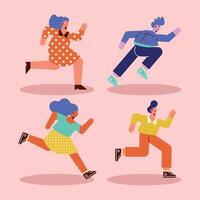 persons running four characters vector