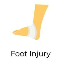 Trendy Foot Injury vector
