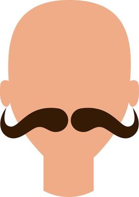 Man with mustaches on up, illustration, vector, on a white background.