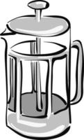 Transparent tea pot, illustration, vector on white background.